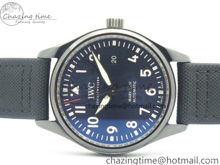 MIROTIME 0125 HighQuality Mark XVIII LAUREUS IW324703 Black Ceramic MKF Best Edition On Black Nylon Strap A 7218